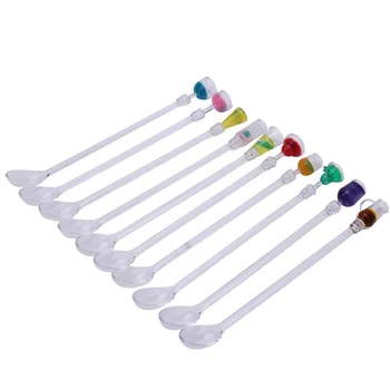 

10pcs 22.5cm Plastic Cocktail Stirrers Puddler Muddler Drink Mixer Swizzle Stirring Mixing Sticks Ladle Picks Party Bar Tools