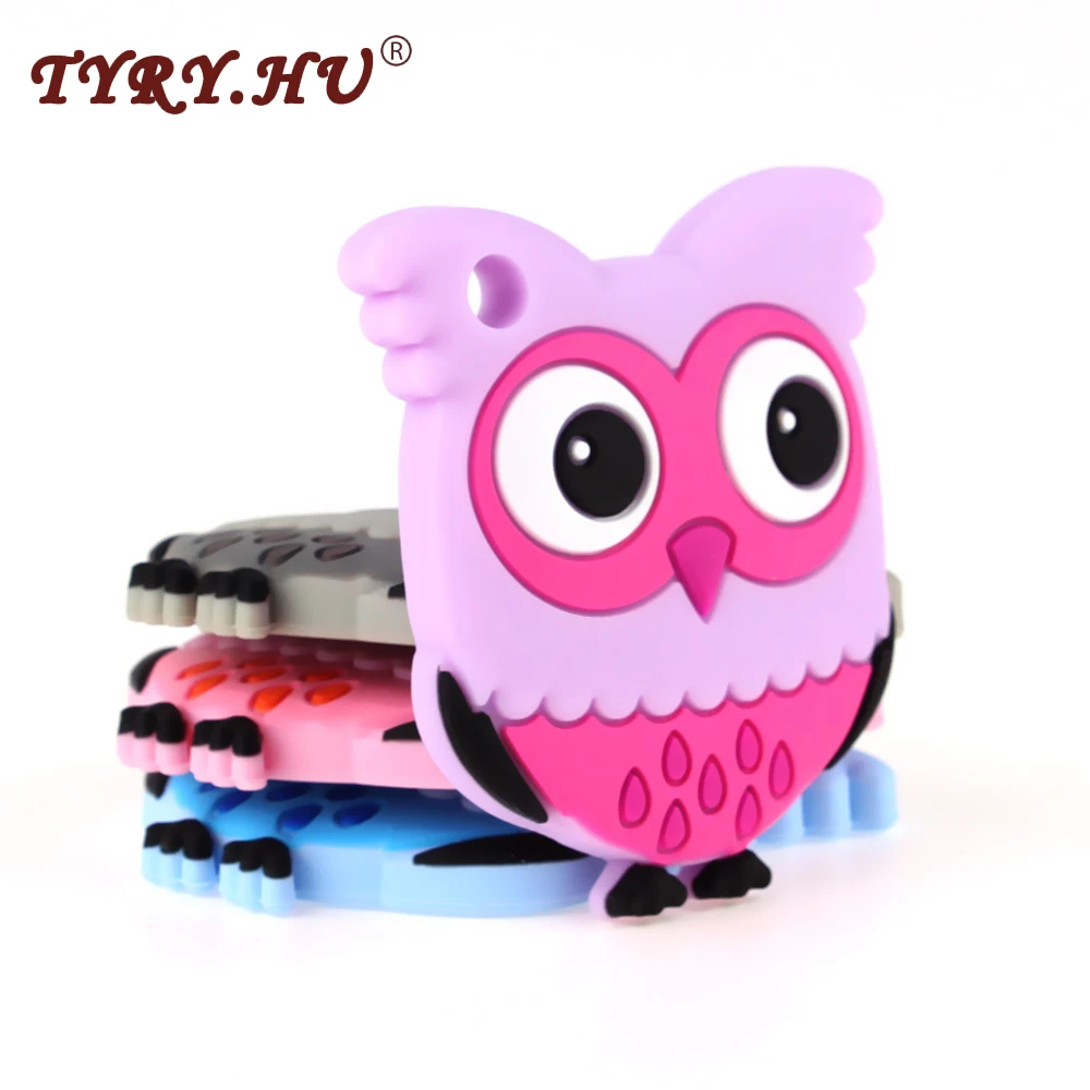 

TYRY.HU 1pcs Baby Teether Owl Silicone Teether Baby Toy BPA Free Silicone Teething Baby Chewable Care Gift Food Grade Teethers