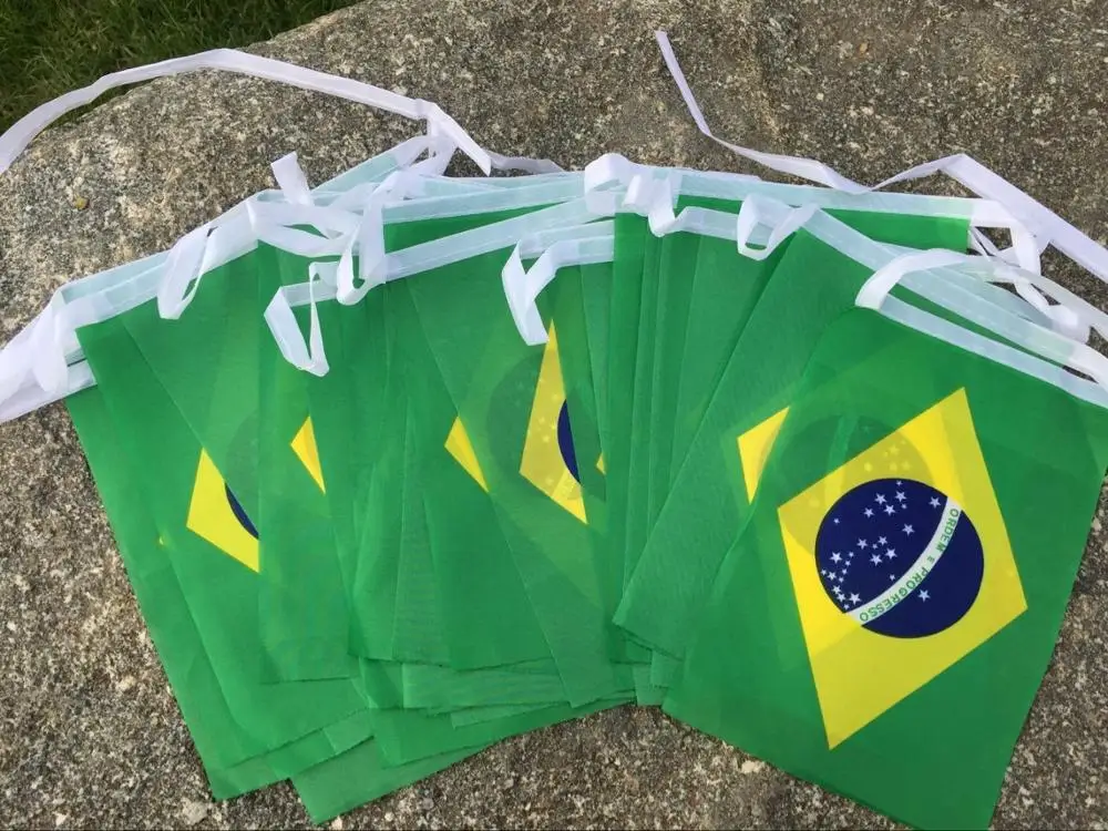 

Brazil bunting flags with 30pcs Pennant String Banner Buntings Festival Party Holiday