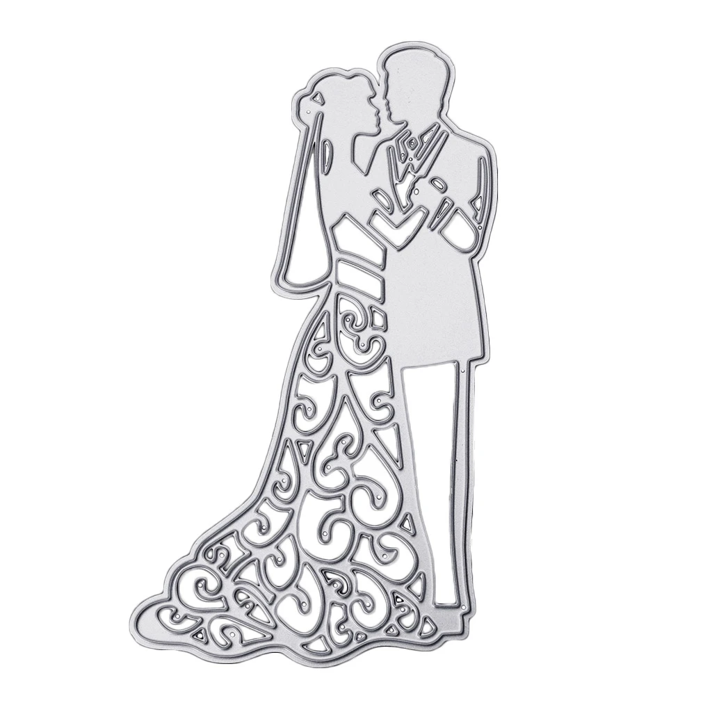 Bride Groom Wedding Couple Cutting Dies Stencils DIY Scrapbooking Paper