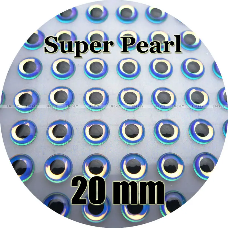 

20mm 3D Super.Pearl / 100 Holographic 3D Fish Eyes, Fly Tying, Jig, Lure Making