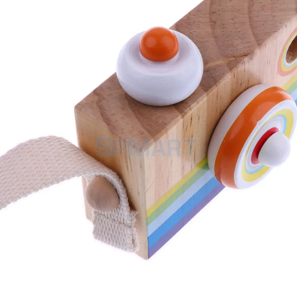 Kids Wooden Camera Toy Mini Cute Kaleidoscope Camera Kids Room Decor Christmas Birthday Gifts
