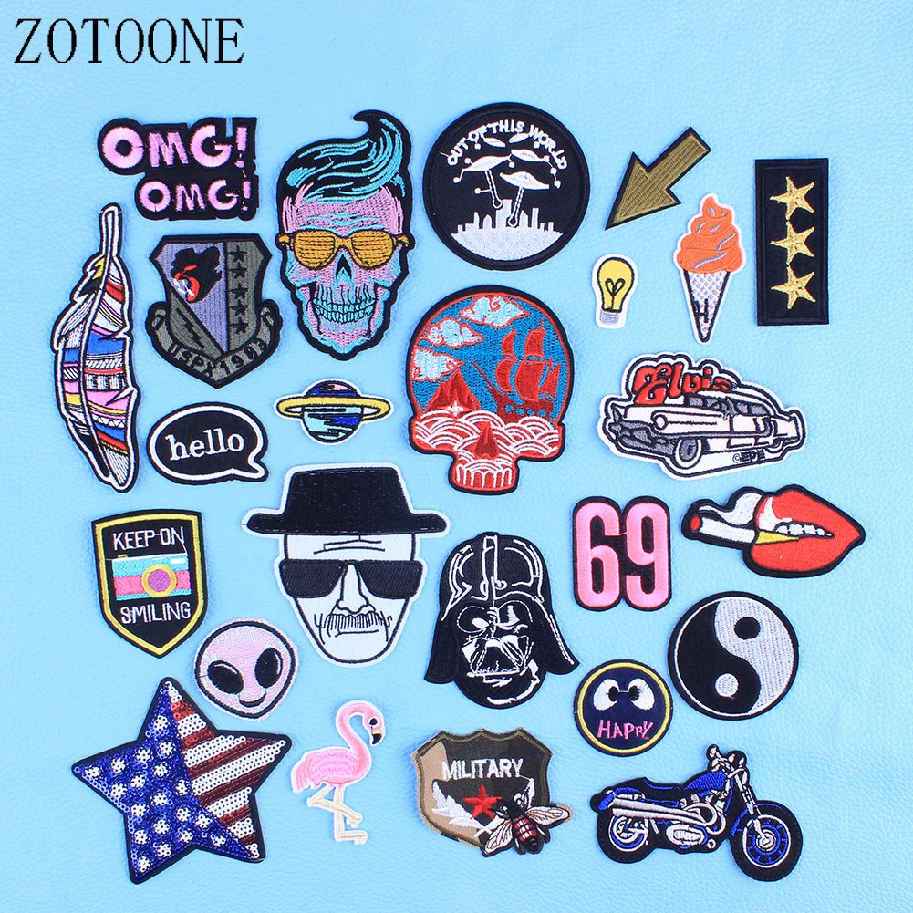 

ZOTOONE Alien Applique Iron On Transfer For Clothing Beaded Applique Embroidery Applique Embroidery Flamingo Patches Stickers