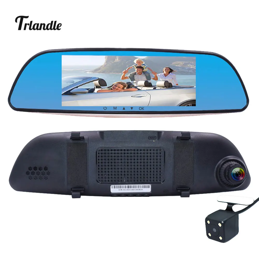 7" IPS Car DVR Camera Mirror Dual Lens FHD 1080P Video Recorder Dash