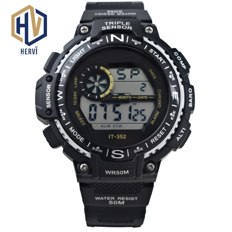 

2018 Top Brand Male Military Army Sports Watch Digital Automatic Men Watch Electronic Fashion Waterproof Watches Clock H352-A