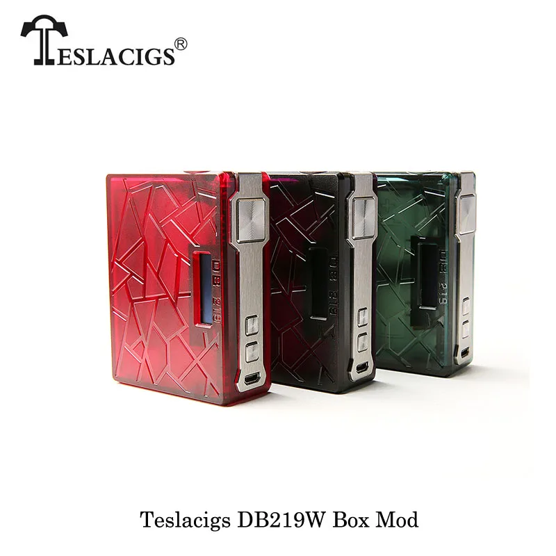

Electronic Cigarettes 219W Teslacigs Tesla DB219 TC Box Mod Powered by dual 18650 Battery Vape Vaporizer Ultem PEI VS SMOK Alien