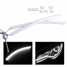 DWCX 2x 30CM / 60CM LED Flexible Daytime Running Light DRL Strip Soft Tube Lamp For VW Mercedes-Benz Audi BMW Mazda Hyundai Kia