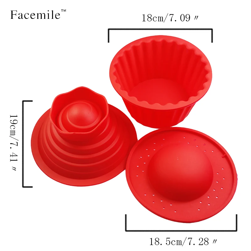 3 шт./компл. большой Топ кекса Силиконовая Форма для капкейков термостойкие испечь инструменты для выпечки гигантский гугельхупфов кекса
