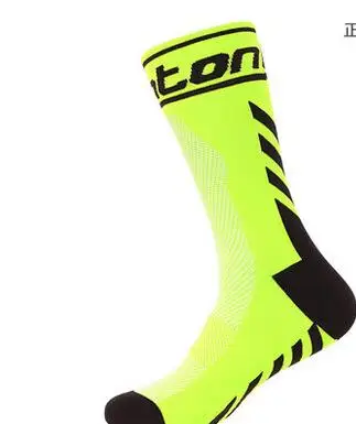 Новые мужские и женские длинные прямые носки для велоспорта, спортивные носки для верховой езды, быстросохнущие носки для бега, дезодорант, одежда для велосипеда - Цвет: Цвет: желтый
