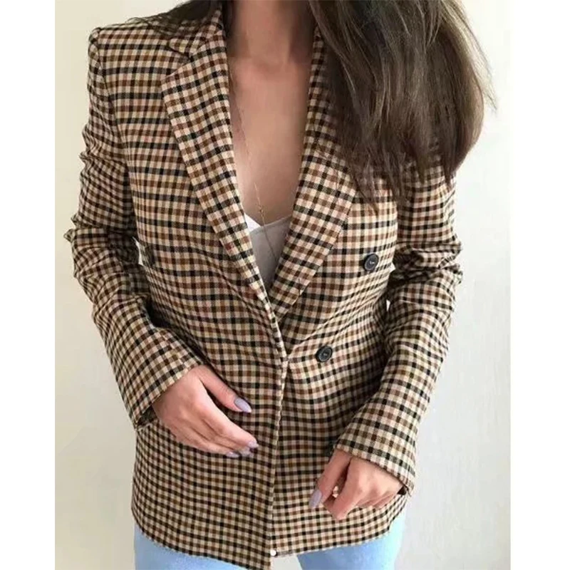 Discount New Blazer Women Autumn New Retro Single-breasted Temperament Long-sleeved Pad Suit Suit Collar Bleiser Feminino Women Clothes