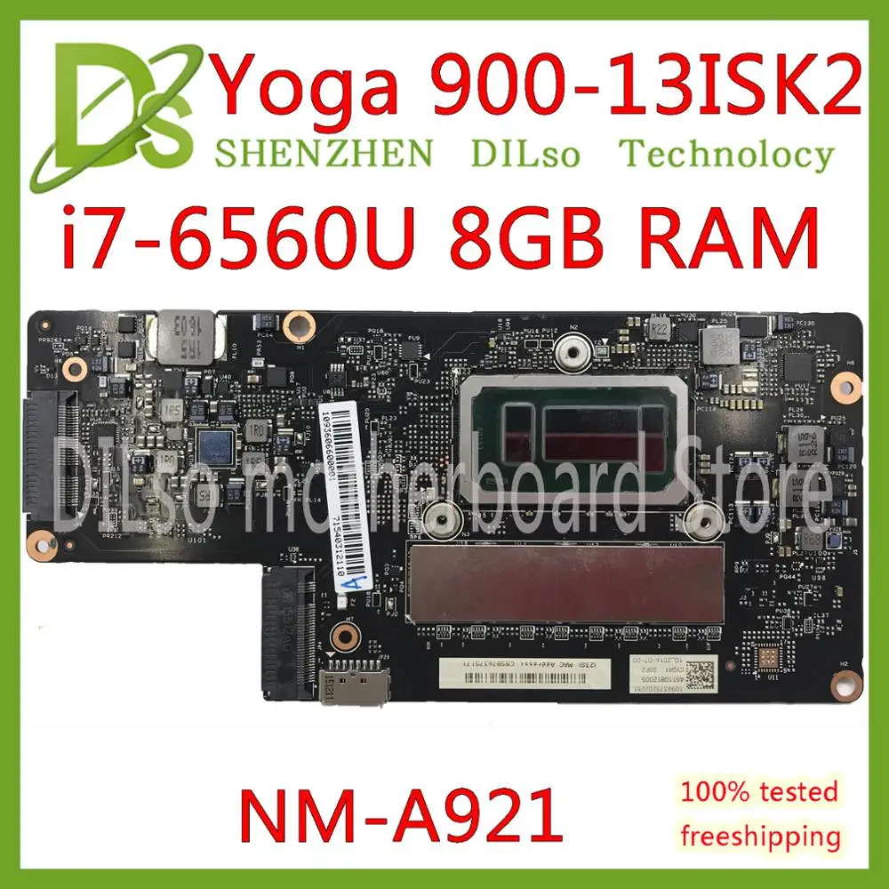 KEFU 900-13isk2 материнская плата для ноутбука Lenovo yoga900-13ISK 900-13ISK2 I7-6560U 8 Гб NM-A921 100%