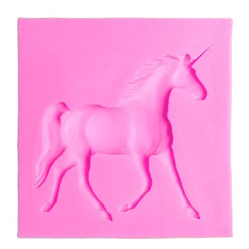 

Horned horse Craft Relief Chocolate confectionery Silicone Mold Fondant Cake Kitchen Decorating used molding Tool FT-1059