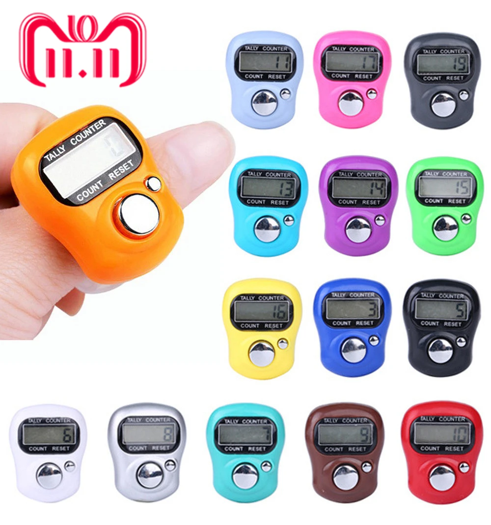 

CARPRIE Digit Digital LCD Electronic Finger Hand Ring Knitting Row Tally Counter Sport DE12