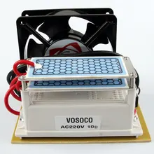 Портативный генератор озона 10 Гц/ч машина озона 220 В Вентилятор долгая жизнь керамическая пластина озонатор Вода Воздух стерилизовать очиститель обработки