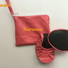 Золото Roll Up Сложите Туфли без каблуков после обувь для вечеринок с карман сумки