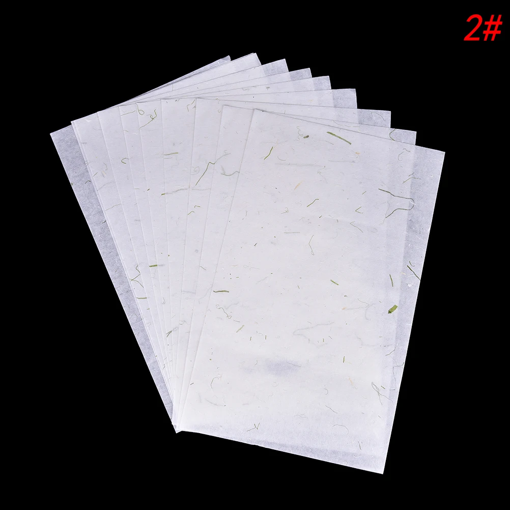 10 Pcs Chinese XUAN ZHI Paper Calligraphy Rice Paper Handmade Flower Green Leaf Writing Letter Paper Painting