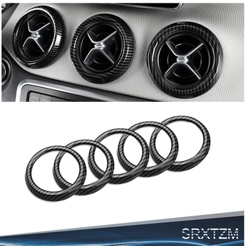 

SRXTZM Car Interior ABS Front Air Outlet Decoraction Rings Stickers For Mercedes A Class 2013-2018 GLA 2015-2018 CLA 2014-2018