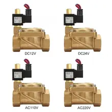 Water Solenoid Valve G1-1/4" Normally Open Brass Electric Solenoid Valve for Water Air 0-1.6Mpa 232psi