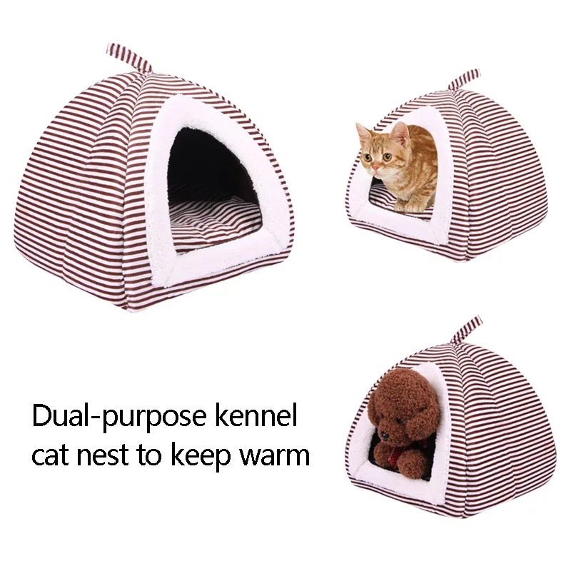 

Dog Bed Pet House Foldable Soft Warm Sponge Cave Cute Dog Beds Kennel Nest Plush Cat Tent E2S