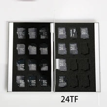 Серебряный срочная Ps Vita 24 В 1 Алюминиевый ящик для хранения сумка кошелек с отделами для карт кошелек большой емкости для 24* Microsd