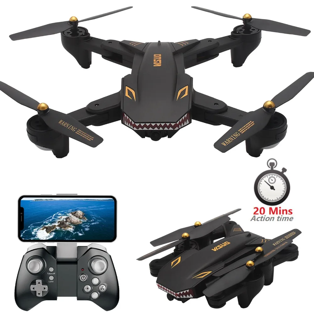 

Teeggi VISUO XS809S Foldable Selfie Drone with Wide Angle HD Camera WiFi FPV G-sensor RC Qudacopter Helicopter Mini Dron