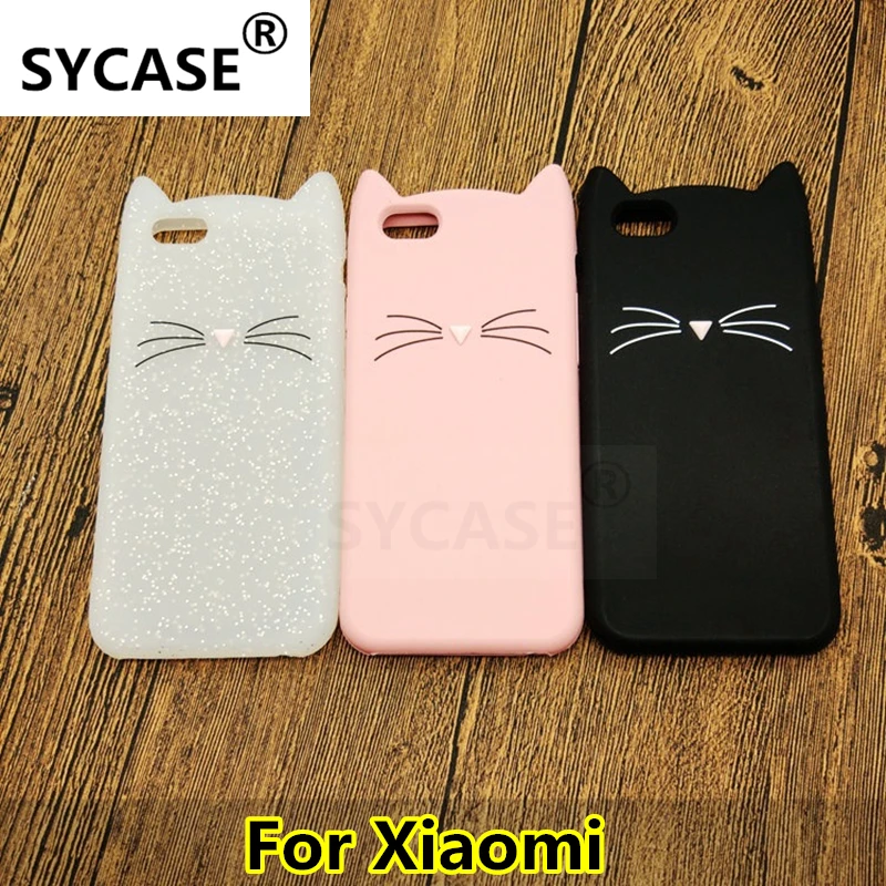 SYCASE Fashion Animal shell cover For Xiaomi 5X Redmi 4A redmi note 4X Note4 Beard Cat Ear Soft Silicone Mobile Phone Case |