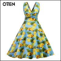 OTEN-Summer-Pin-up-dress-Women-Sleeveless-Deep-V-Neck-Leaf-Lemon-Printed-Sexy-ladies-Backless