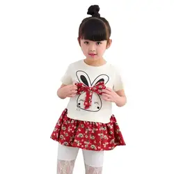 Детская одежда для девочек платье с цветочным рисунком детская одежда с рисунком платье для малышей с длинным рукавом принцессы Одежда для