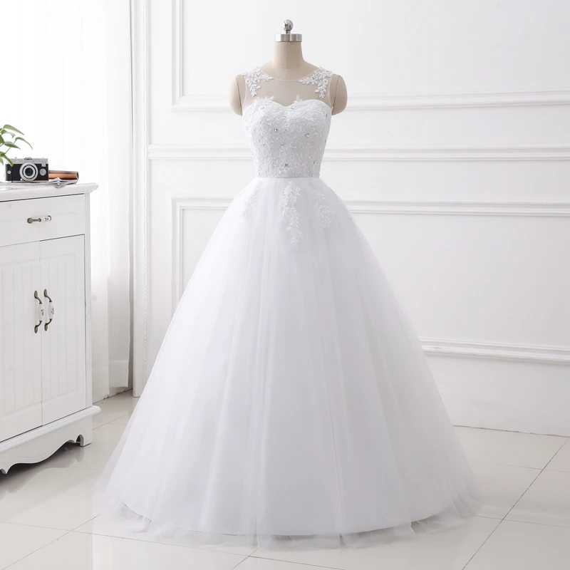 

SHAMAI 2019 Ball Gown Wedding Dresses Cheap Vestido De Novia Bride Dress Real Photo In Stock White Ivory Beaded Wedding Gowns