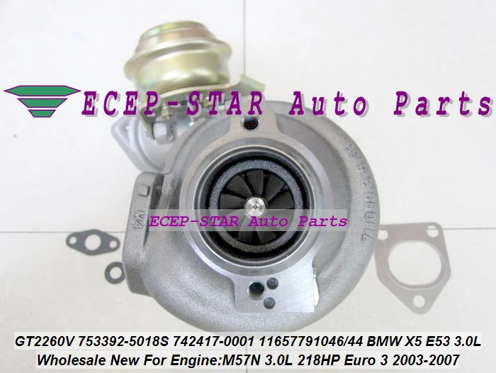 GT2260V 753392 742417 753392-5018S 742417-1 11657791046 11657791044 Turbo For BMW X5 3.0d E53 03-07 M57N 3.0L 218HP (4)