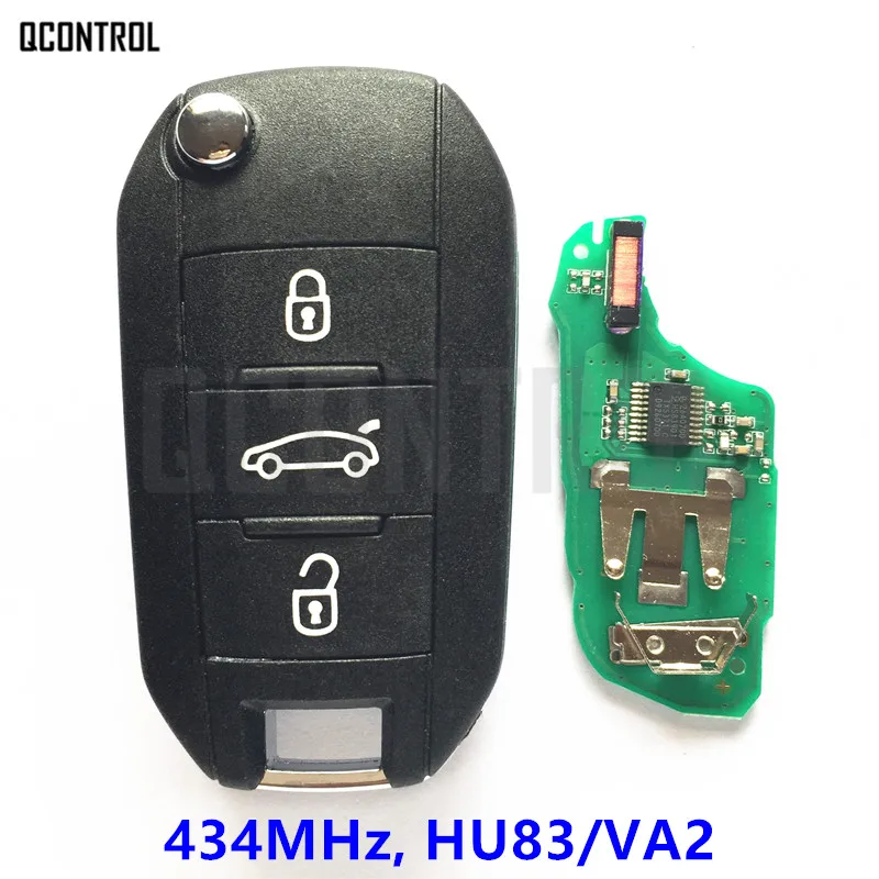 

QCONTROL 3 Buttons Car Remote Key for Citroen C4 Cactus Hella 434MHz HU83 or VA2 Blade