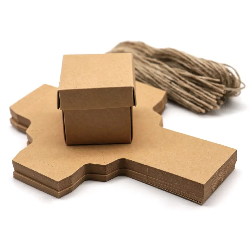 50 шт. крафт-бумага квадратная коробка для конфет шоколадный подарок упаковка коробка чехол для DIY Baby Shower День рождения, свадьба, Рождество вечерние поставки