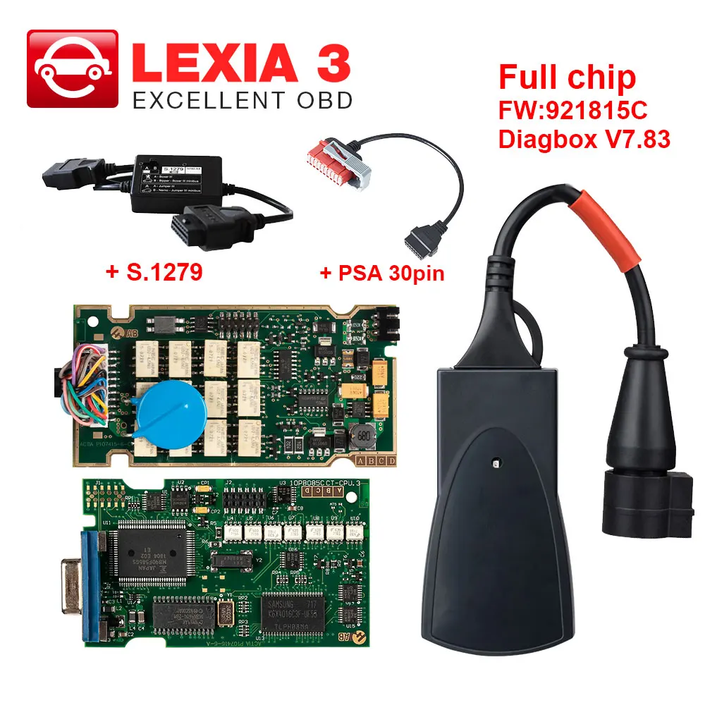

Lexia 3 Full Chip Gold edge Diagbox V7.83 Lexia3 PP2000 Firmware 921815C For Citroen for Peugeot with S.1279 and PSA 30pin cable