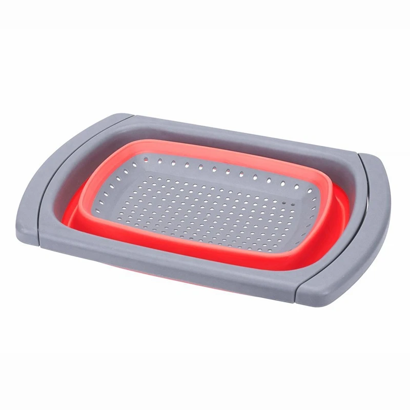 

Kitchen Collapsible Colander Over The Sink Strainer With Steady Base For Standing 6-quart Capacity Dishwasher-Safe