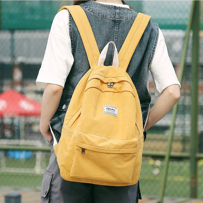 

High quality Soild Color Backpack Female School Bag for Teenage Girls Pink Travel Backpack Preppy Style Student Book Bag Mochila