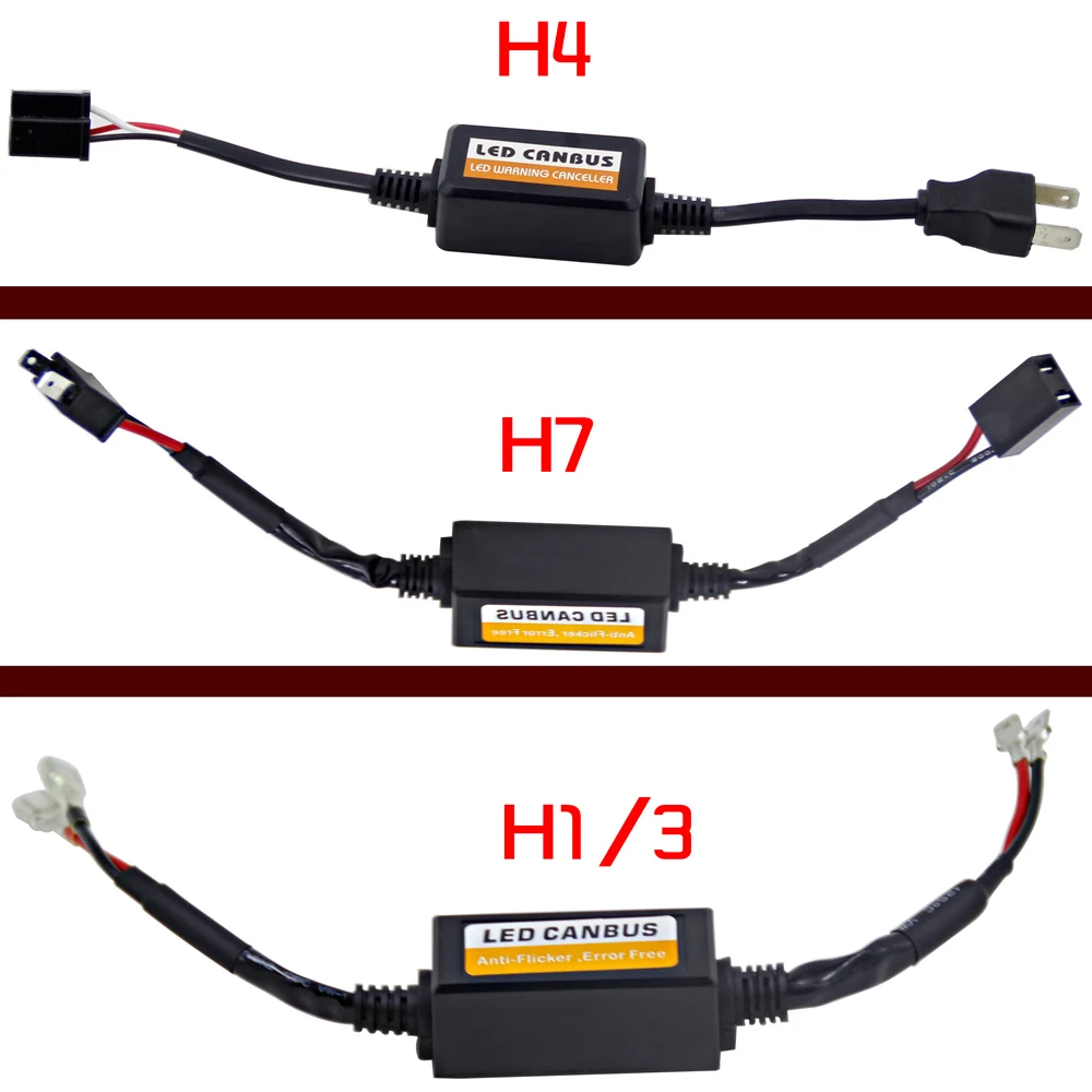 2X без ошибок Canbus для автомобиля H1 H4 H7 H11 светодиодный DRL фара Canbus подавитель предупреждений об ошибках нагрузочный резистор декодер H3 9005 9006