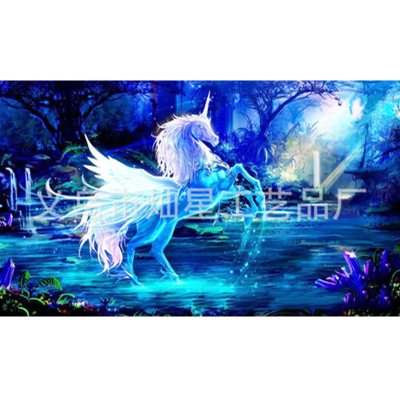 

56*33CM 5D DIY Diamond Painting unicorn and fairy Embroidery Full Square Diamond Cross Stitch Rhinestone Mosaic decor Gift