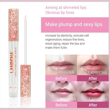 

1000pcs LANBENA Lsoflavone Plumper Lip Care Serum Moisturizing Anti Drying Lip Fine Lines Lip Balm