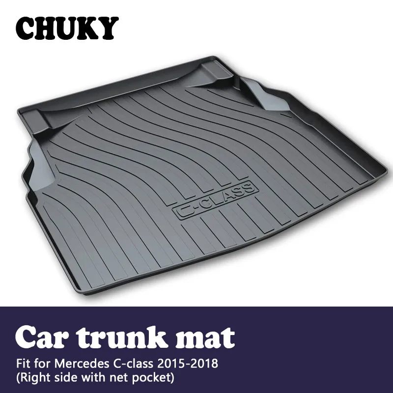 

CHUKY For Mercedes C-class W205 With net pocket 2015 2016 2017 2018Car Cargo rear trunk mat Waterproof Anti-slip Mat accessories