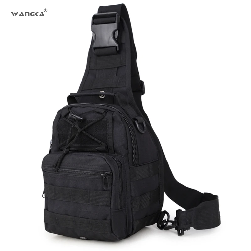 

WANGKA 2018 Hotsale Tactical Army Canvas Chest Bag for Men Waterproof Single Shoulder Pack Sports bag Outdoor Crossbody Bagpack