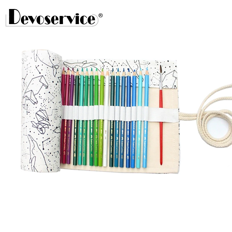 

1 PCS Fabric Holey Pencil Case Constellation Pattern Color Pencil Bags Kawaii Stationery Students Pen Bag Office School Supplies
