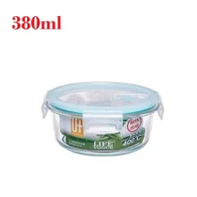 380 мл стеклянный Ланч-бокс для микроволновой печи холодильника Маленькая коробочка для хранения мини круглые герметичная емкость Bento box