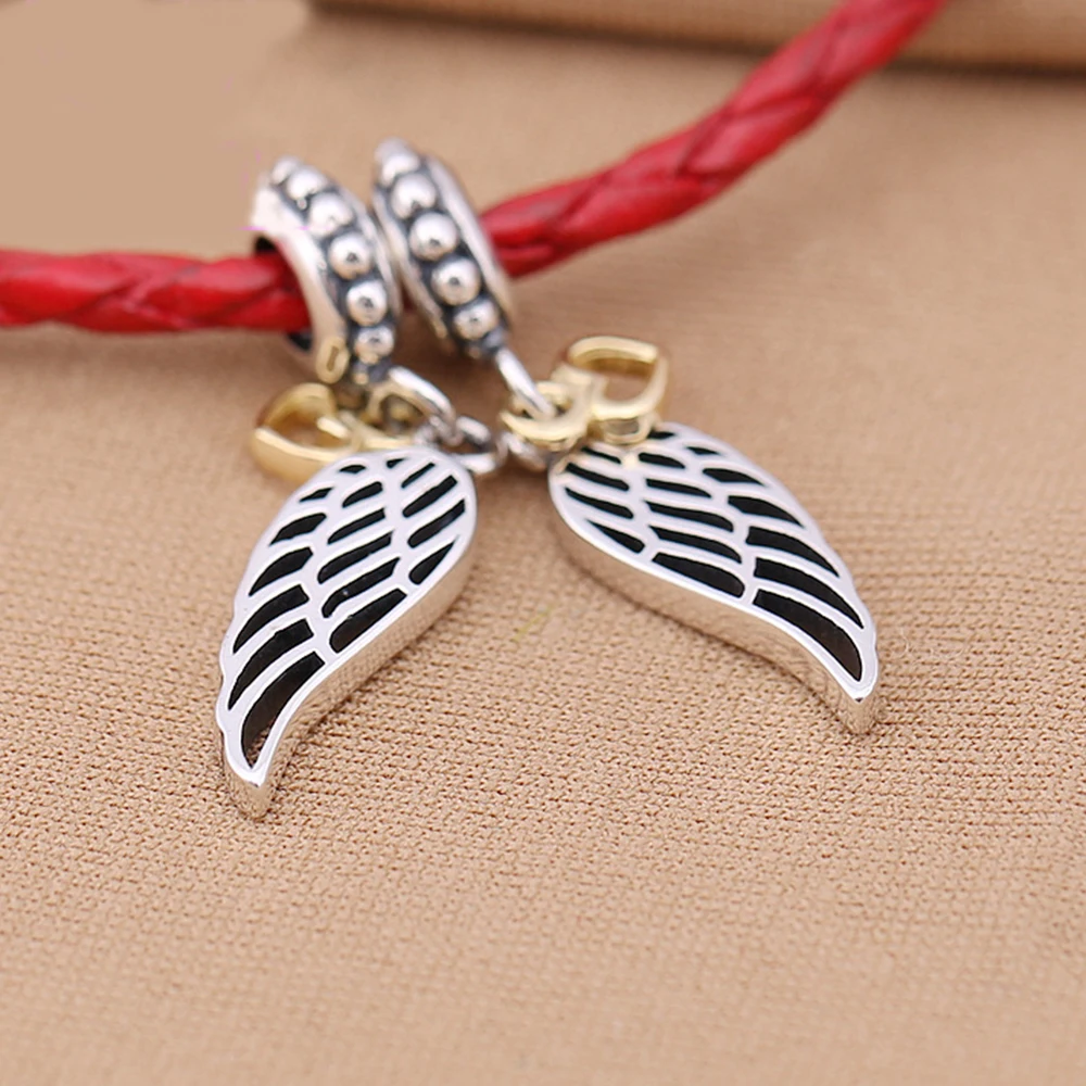 

Love & Guidance Dangle Charm Beads 100% Real 925 Sterling Silver Wing Charm Beads Fit Original Bracelet Diy Jewelry 2018