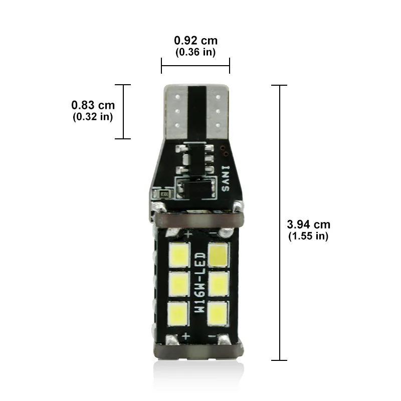 2 шт. Canbus T15 светодиодный обратный светильник W16W 15 SMD 2835 Светодиодный резервные