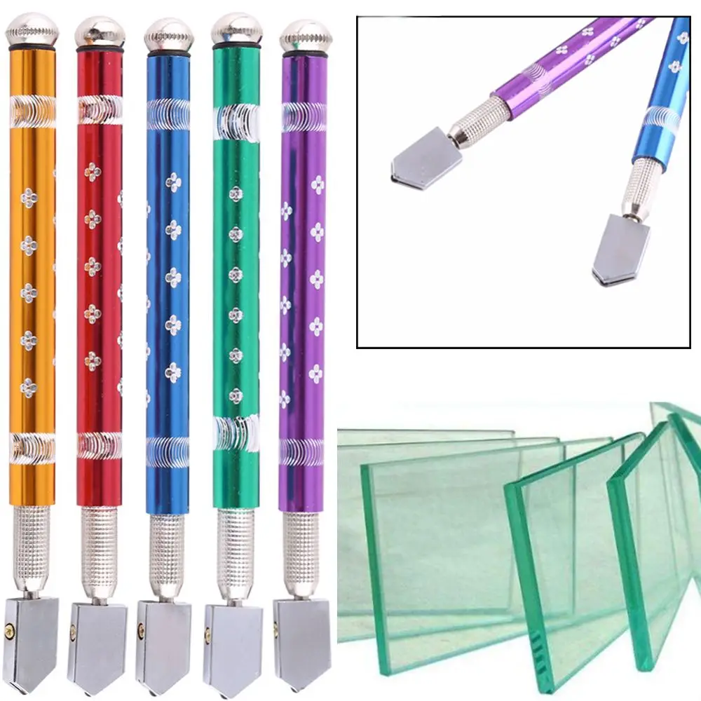 

Professional Oil Filled Glass Cutter Tungsten Carbide Steel Blade Antislip Handle Hard Alloy DIY Tile Mirror Repair Cutting Tool