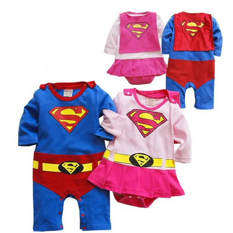 Kinder Baby Jungen Superhelden Superman Cosplay Cartoon Strampler Overall Romper 
