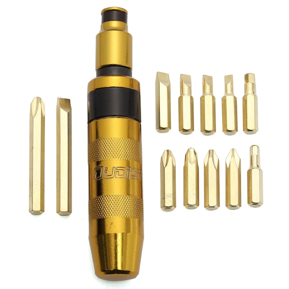 13PCS Set 1/2inch Drive Hand Impact Screwdriver Philips Flat Hex Bits