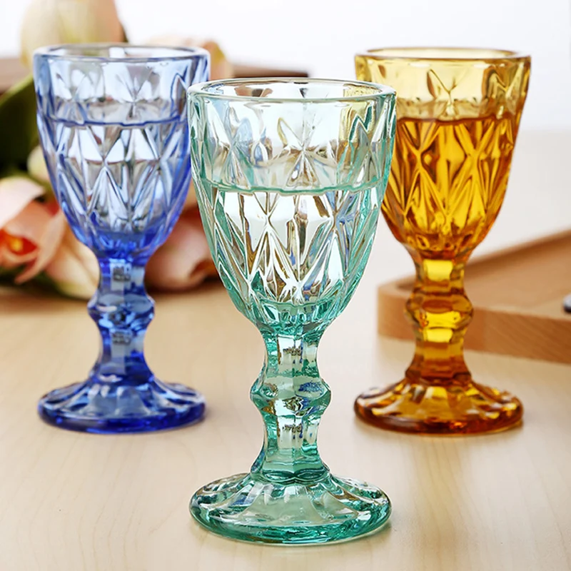 Shot Wine Glasses Set 50ml 6PCS Drink Wedding Party Glass 1.7oz Small Drinking Wine Cups Colored European Spirit Thickened Glass