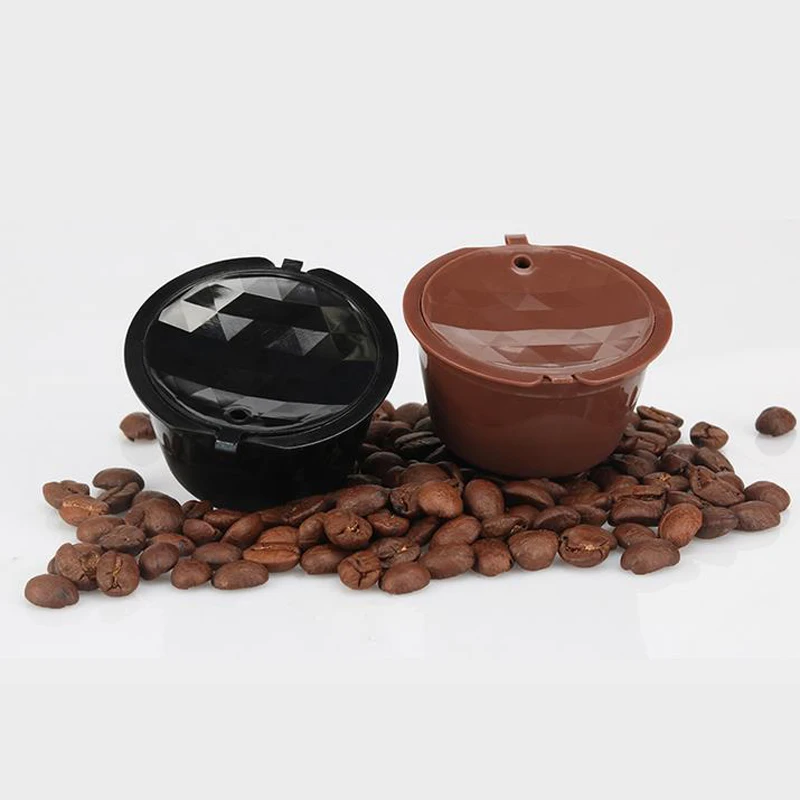 

1PC Eco-friendly Brown Reusable Coffee Capsule Plastic Refillable Compatible Coffee Filter Baskets Soft Capsules Taste Sweet