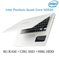 hdd ssd P1-01 לבן 8G RAM 128g SSD 500G HDD Intel Pentium 14" N3520 מקלדת מחברת מחשב ניידת ושפת OS זמינה עבור לבחור (1)